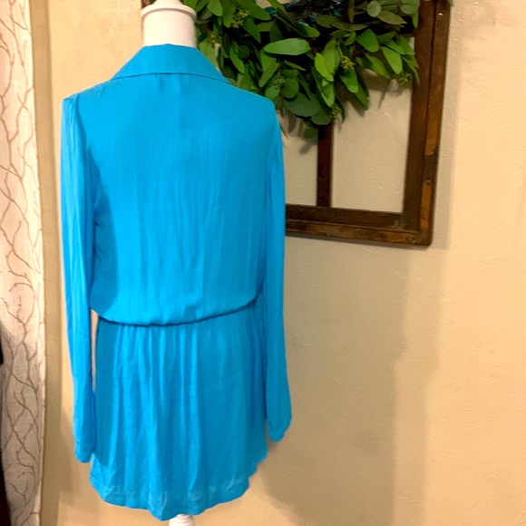 NEW Free People Sexy Simone wrap Dress Teal Parrot Size Medium - Picture 8 of 13